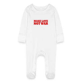 Make love not war - Grenouillère bio avec gants Bébé - blanc - Devant