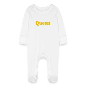 QUEEN - Grenouillère bio avec gants Bébé - blanc - Devant