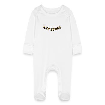 Let It Bee Imker Logo - Baby Bio-Schlafanzug mit Kratzhandschuhen - Weiß - Vorne