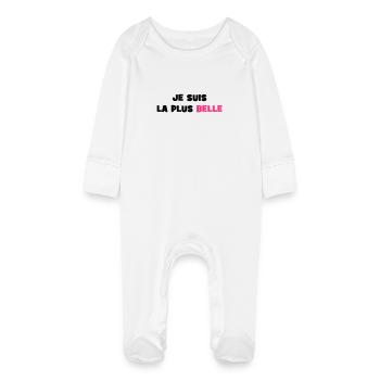 Je suis la plus belle - Grenouillère bio avec gants Bébé - blanc - Devant