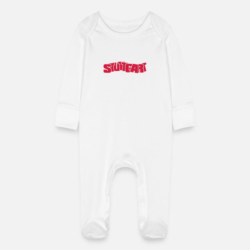 Stuttgart - Baby Organic Sleepsuit with Scratch Mitts - white