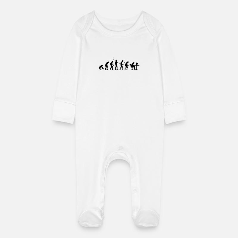 Evolution - Grenouillère bio avec gants Bébé - blanc