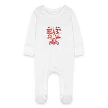 gym bête fitness - Grenouillère bio avec gants Bébé - blanc - Devant