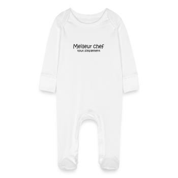 Meilleur chef tout simplement - Grenouillère bio avec gants Bébé - blanc - Devant