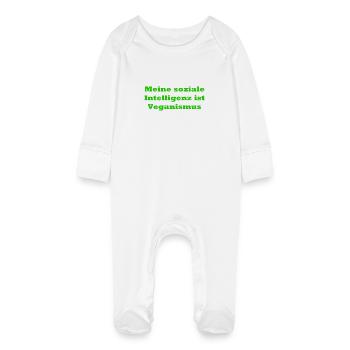 veganer Spruch - Baby Bio-Schlafanzug mit Kratzhandschuhen - Weiß - Vorne