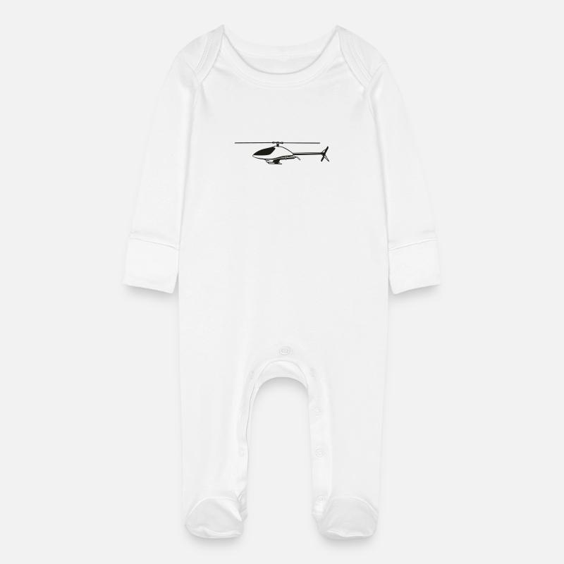 helicopter_02 - Grenouillère bio avec gants Bébé - blanc