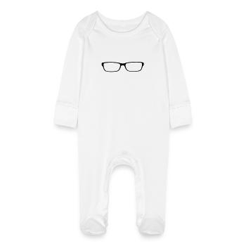 Lunettes fashion - Grenouillère bio avec gants Bébé - blanc - Devant