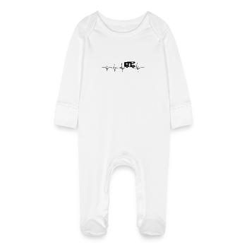 Pulse rate for camping motorhome cardiogram - Baby Organic Sleepsuit with Scratch Mitts - white - Front