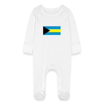 Drapeau des Bahamas - Grenouillère bio avec gants Bébé - blanc - Devant
