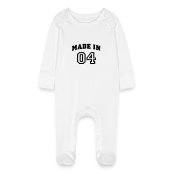 mp_madein04a - Grenouillère bio avec gants Bébé - blanc - Devant