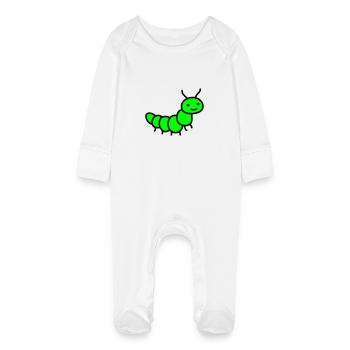 chenille - Grenouillère bio avec gants Bébé - blanc - Devant