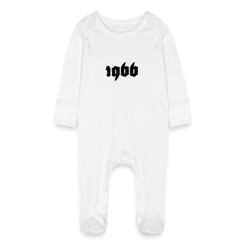 1966 - Baby Organic Sleepsuit with Scratch Mitts - white - Front