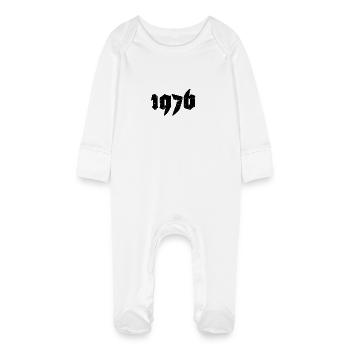 Jahr 1976 - Baby Organic Sleepsuit with Scratch Mitts - white - Front
