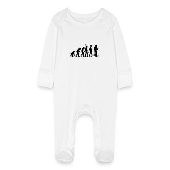evolution_feuerwehr_b_2c - Baby Bio-Schlafanzug mit Kratzhandschuhen - Weiß - Vorne