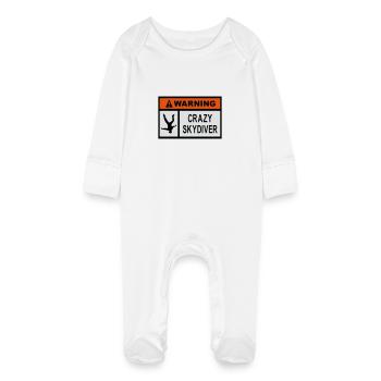 Avertissement fou Parachutiste - Grenouillère bio avec gants Bébé - blanc - Devant