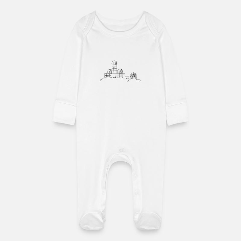 Teufelsberg (station de la NSA) - Grenouillère bio avec gants Bébé - blanc