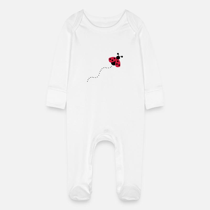 coccinelle - Grenouillère bio avec gants Bébé - blanc