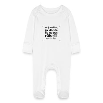 j'ai décidé de... - Grenouillère bio avec gants Bébé - blanc - Devant