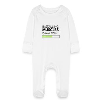 muscle_man - Grenouillère bio avec gants Bébé - blanc - Devant