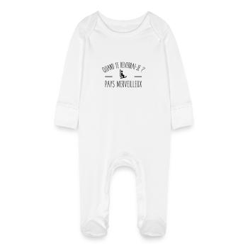 Quand te reverrai-je ? - Grenouillère bio avec gants Bébé - blanc - Devant