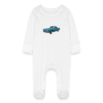 Oldtimer - Baby Bio-Schlafanzug mit Kratzhandschuhen - Weiß - Vorne