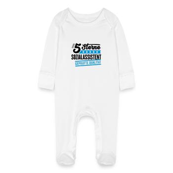 5Sterne Sozialassistent - Baby Bio-Schlafanzug mit Kratzhandschuhen - Weiß - Vorne