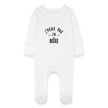 j'peux pas j'ai boxe - Grenouillère bio avec gants Bébé - blanc - Devant