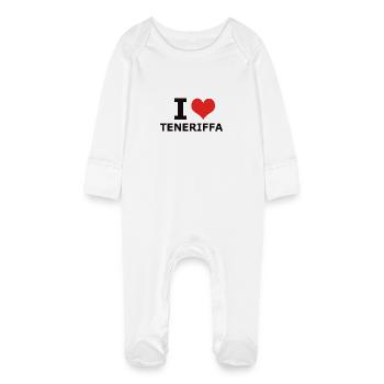 J'AIME TENERIFE - Grenouillère bio avec gants Bébé - blanc - Devant