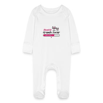 Bientôt grande sœur - Grenouillère bio avec gants Bébé - blanc - Devant