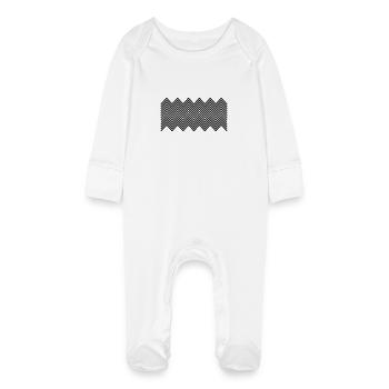 Zickzack muster - Baby Organic Sleepsuit with Scratch Mitts - white - Front