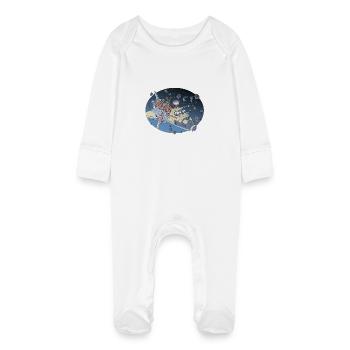 Space Adventure - Grenouillère bio avec gants Bébé - blanc - Devant
