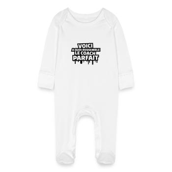 voici à quoi ressemble le coach parfait - Grenouillère bio avec gants Bébé - blanc - Devant