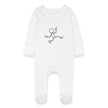 happy_1c - Grenouillère bio avec gants Bébé - blanc - Devant