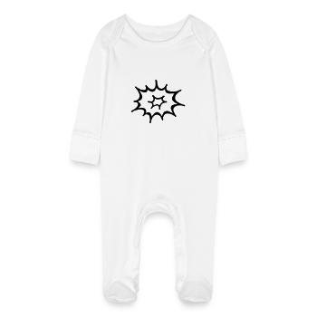 cartoon - Baby Organic Sleepsuit with Scratch Mitts - white - Front