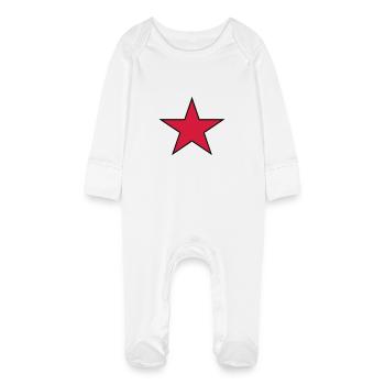 star_01 - Grenouillère bio avec gants Bébé - blanc - Devant