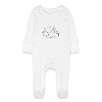House - Baby Organic Sleepsuit with Scratch Mitts - white - Front