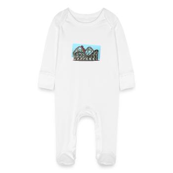 Achterbahn - Baby Bio-Schlafanzug mit Kratzhandschuhen - Weiß - Vorne