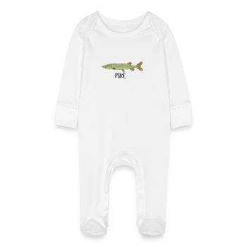 pike1 - Baby Bio-Schlafanzug mit Kratzhandschuhen - Weiß - Vorne