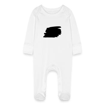 Shapes background - Baby Organic Sleepsuit with Scratch Mitts - white - Front