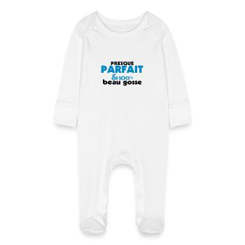 Presque Parfait - 100% BEAU GOSSE (2c) - Grenouillère bio avec gants Bébé - blanc - Devant