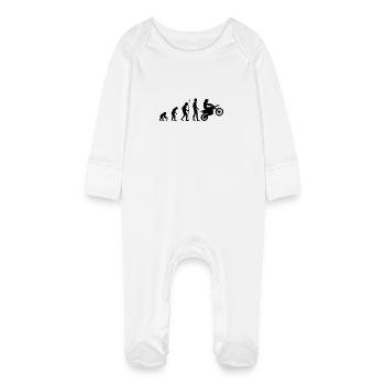 Motorrad Evolution - Baby Bio-Schlafanzug mit Kratzhandschuhen - Weiß - Vorne