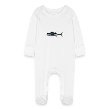 Thons rouges - Grenouillère bio avec gants Bébé - blanc - Devant