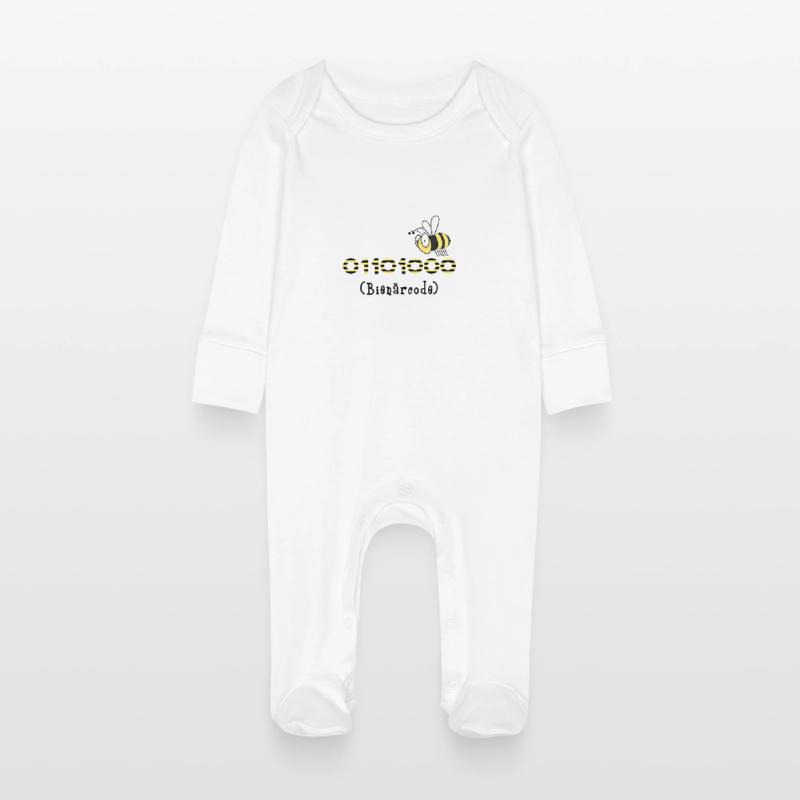 Binärcode Biene Code Informatik Geschenk Honig Baby Bio-Schlafanzug mit Kratzhandschuhen