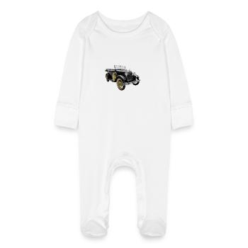 oldtimer - Baby Organic Sleepsuit with Scratch Mitts - white - Front