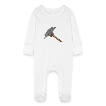 Nettoyage Nettoyage Nettoyage dame balai wischmop43 - Grenouillère bio avec gants Bébé - blanc - Devant