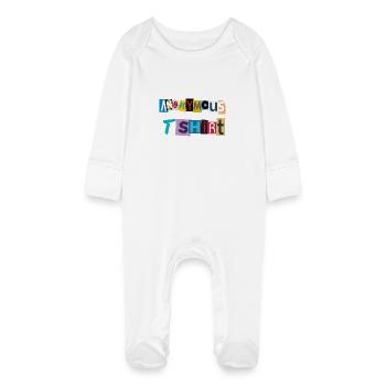 Anonymous TShirt en lettre de journaux. - Grenouillère bio avec gants Bébé - blanc - Devant