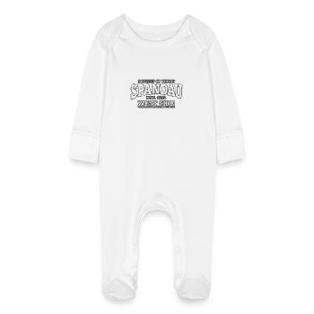 Berlin Spandau (oldstyle white print) - Baby Organic Sleepsuit with Scratch Mitts - white - Front