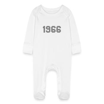1966 - Baby Organic Sleepsuit with Scratch Mitts - white - Front
