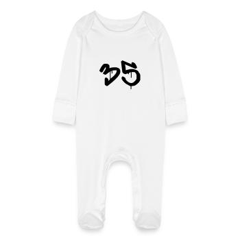 Day: 35 - Baby Organic Sleepsuit with Scratch Mitts - white - Front