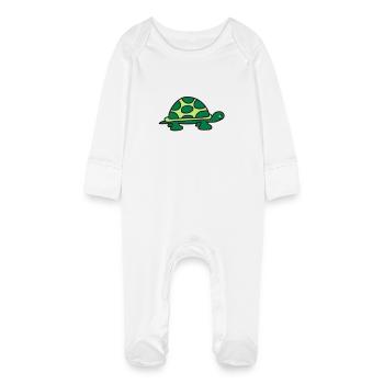 turtle - Grenouillère bio avec gants Bébé - blanc - Devant
